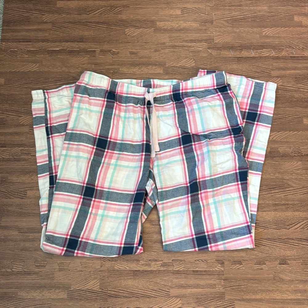 AMAZON - PINK, TEAL, WHITE PJ PANTS WITH DRAWSTRING SIZE MEDIUM